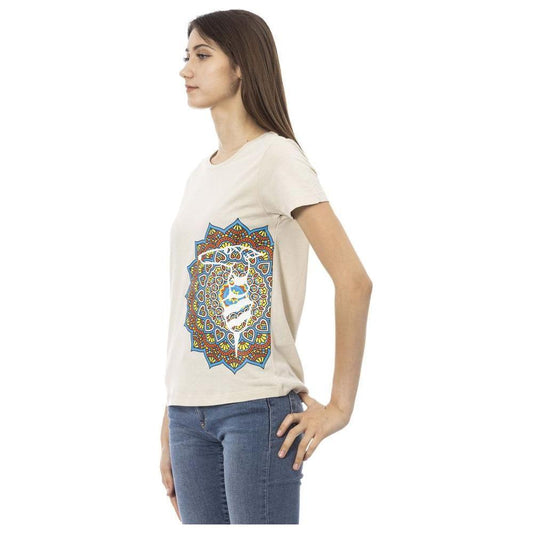 Trussardi Action Beige Cotton Women T-Shirt Trussardi Action