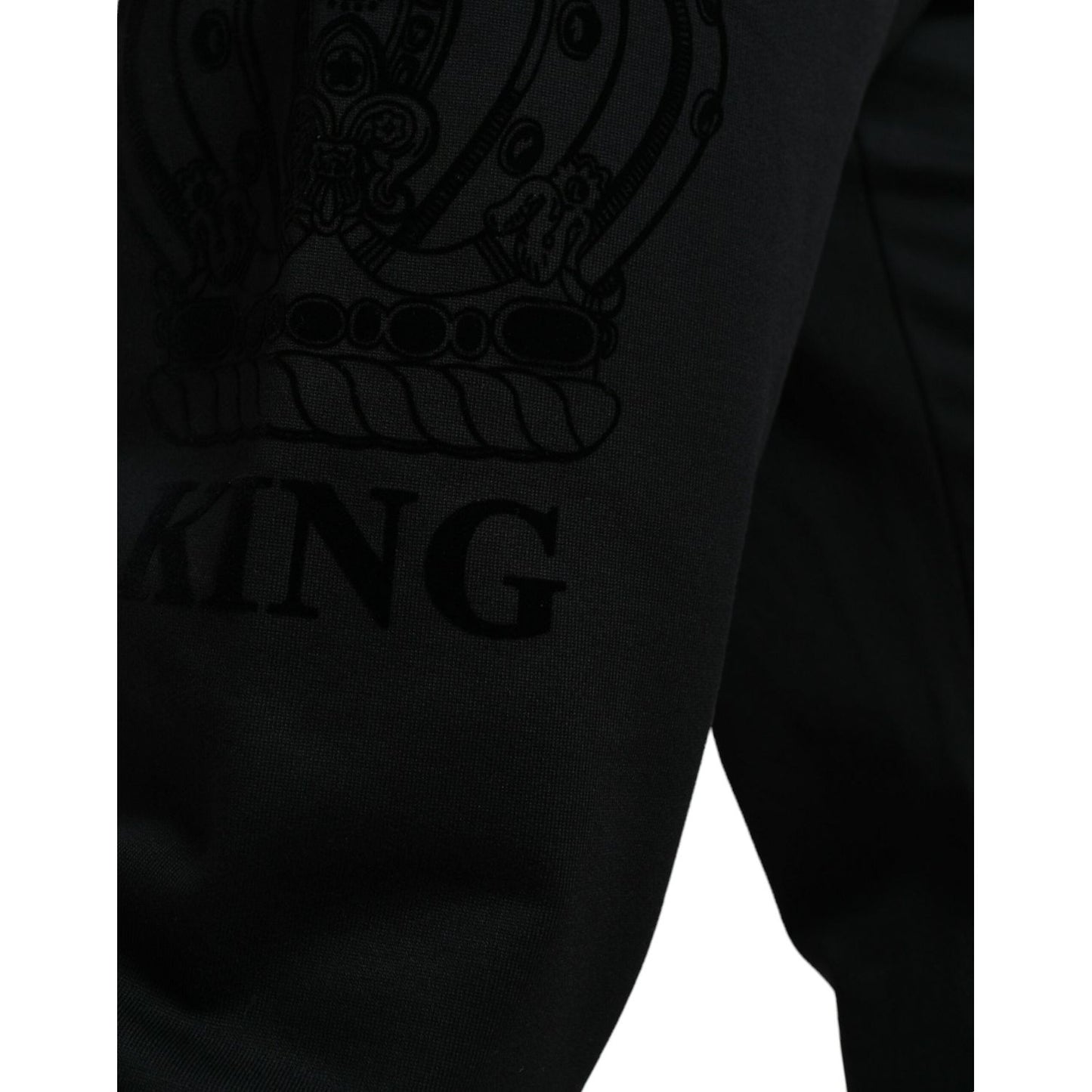 Dolce & Gabbana Elegant Black and White Cotton Joggers Dolce & Gabbana