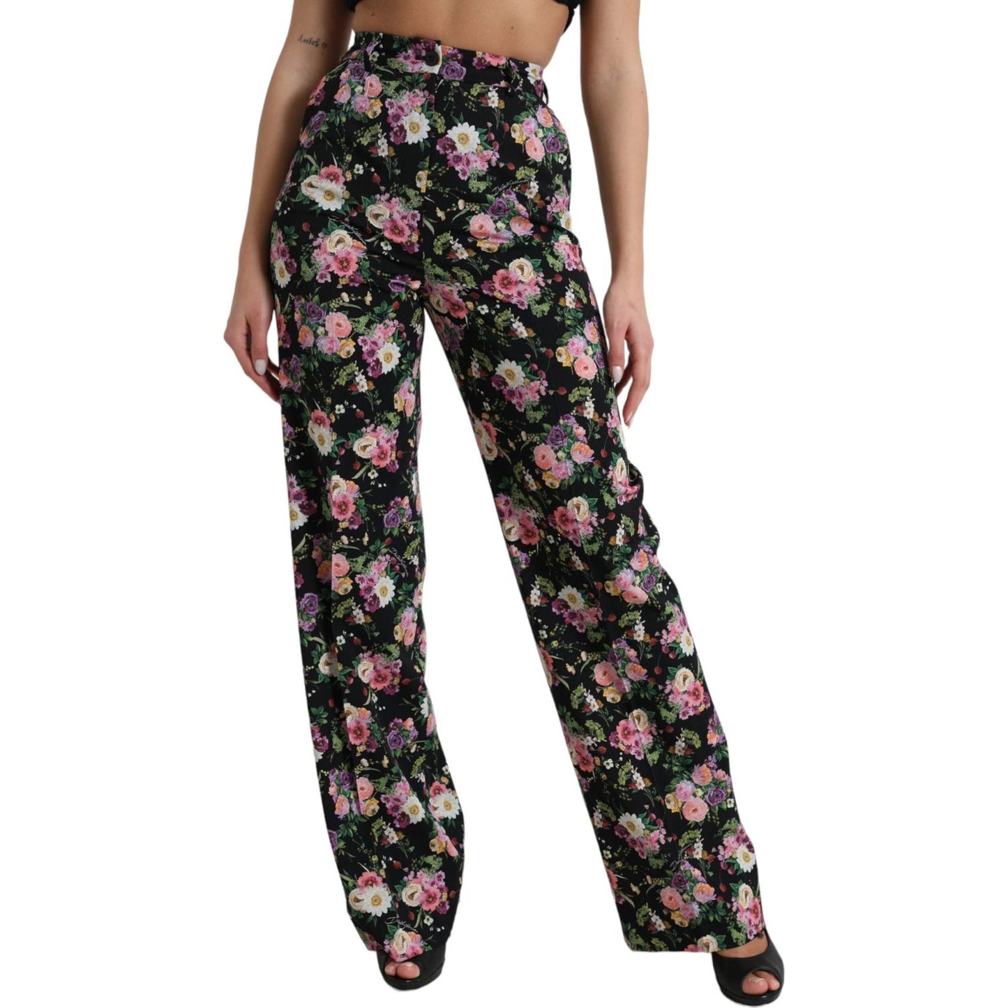 Dolce & Gabbana Floral High Waist Wide Leg Pants Dolce & Gabbana