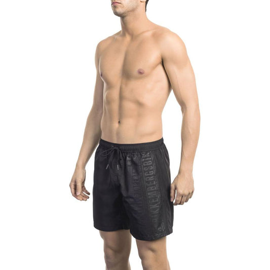 Bikkembergs Black Polyester Men Swim Short Bikkembergs