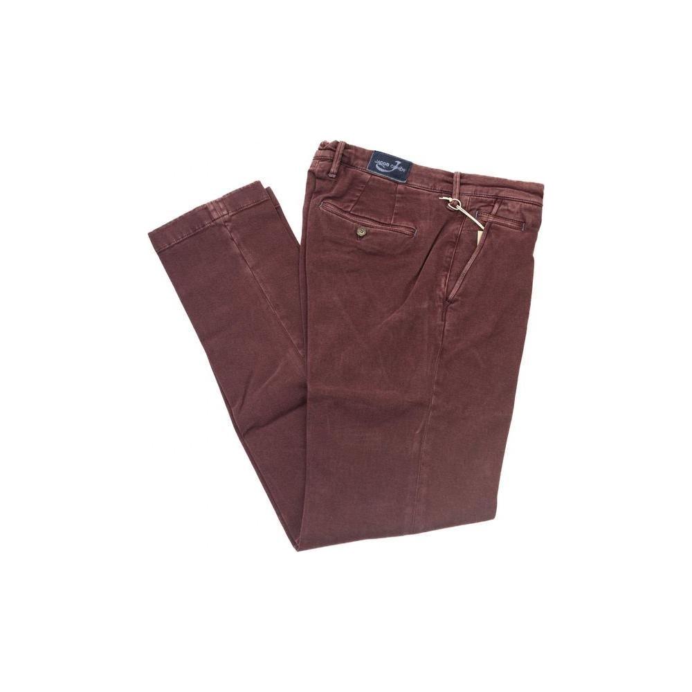 Jacob Cohen Burgundy Cotton Men Chino Jacob Cohen