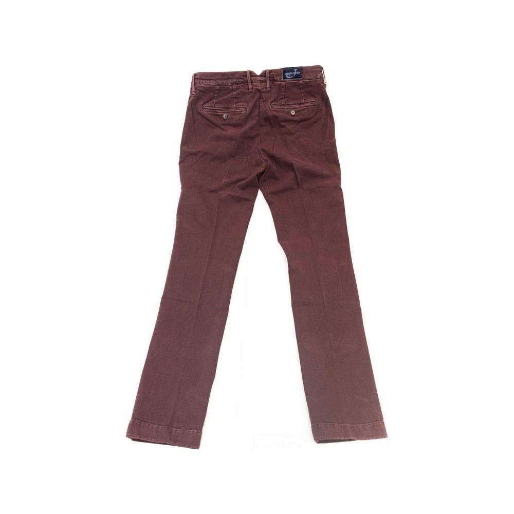 Jacob Cohen Burgundy Cotton Men Chino Jacob Cohen