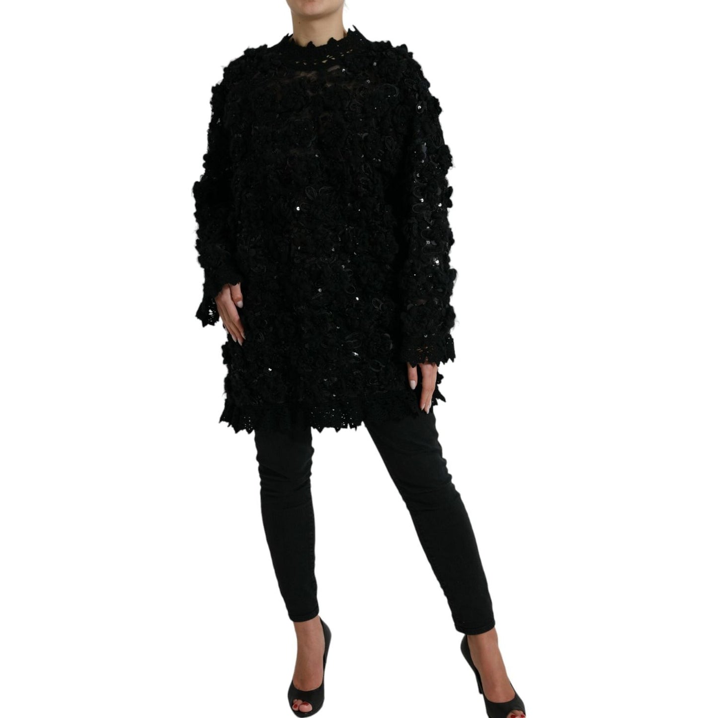 Dolce & Gabbana Sequin Embellished Black Pullover Dolce & Gabbana