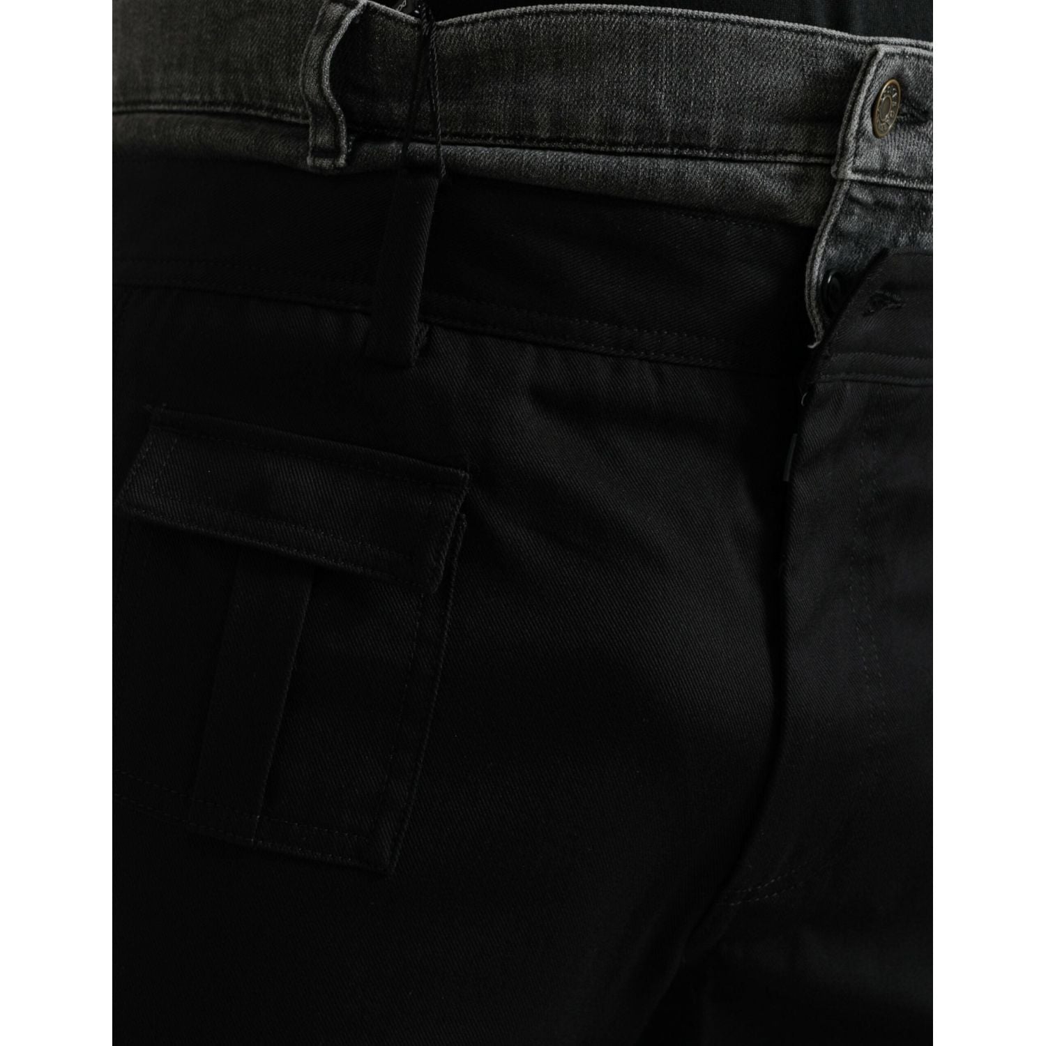 Dolce & Gabbana Black Gray Slim Cotton Denim Jeans Pants