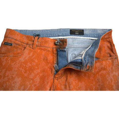 Dolce & Gabbana Multicolor Ombre Cotton Slim Fit Denim Jeans