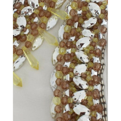 Dolce & Gabbana White crystal embellished tank top