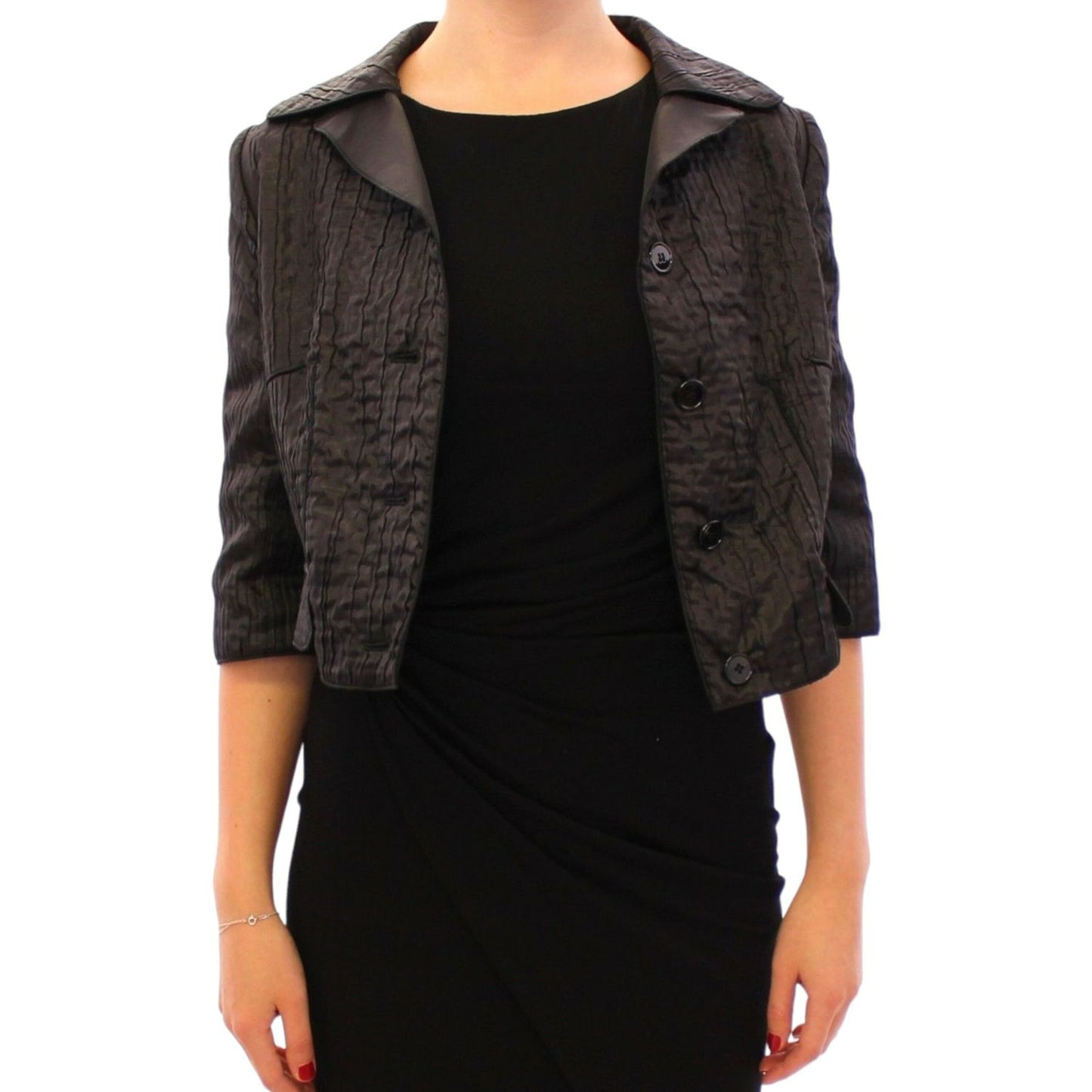 Dolce & Gabbana Black Short Bolero Shrug Jacket Coat