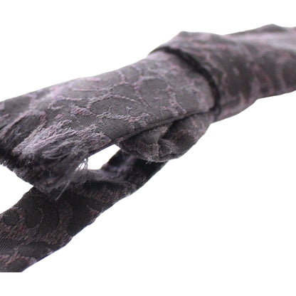 Dolce & Gabbana Gray Black Wool Bow Tie