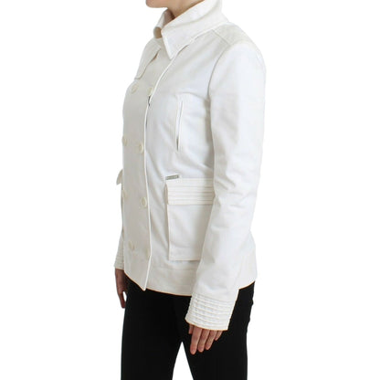 GF Ferre White Double Breasted Jacket Coat Blazer Coats & Jackets