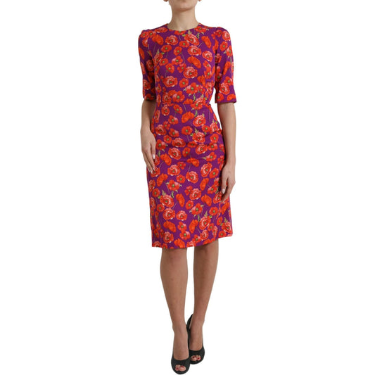 Dolce & Gabbana Vibrant Floral Silk Charmeuse Dress Dolce & Gabbana