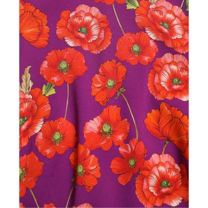Dolce & Gabbana Multicolor Floral Poppy Print Sheath Dress