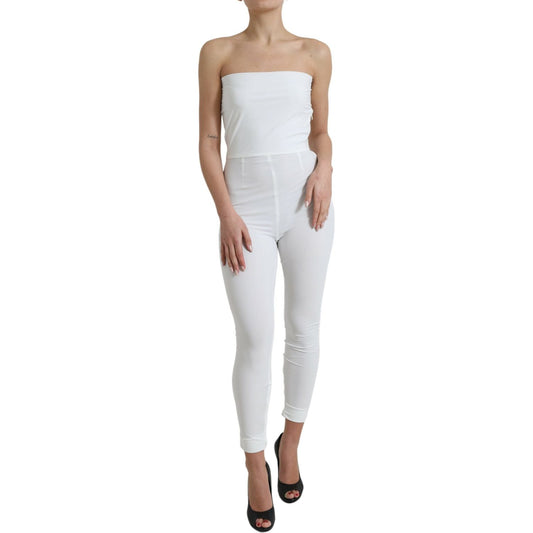 Dolce & Gabbana Elegant White Strapless Jumpsuit Dress Dolce & Gabbana