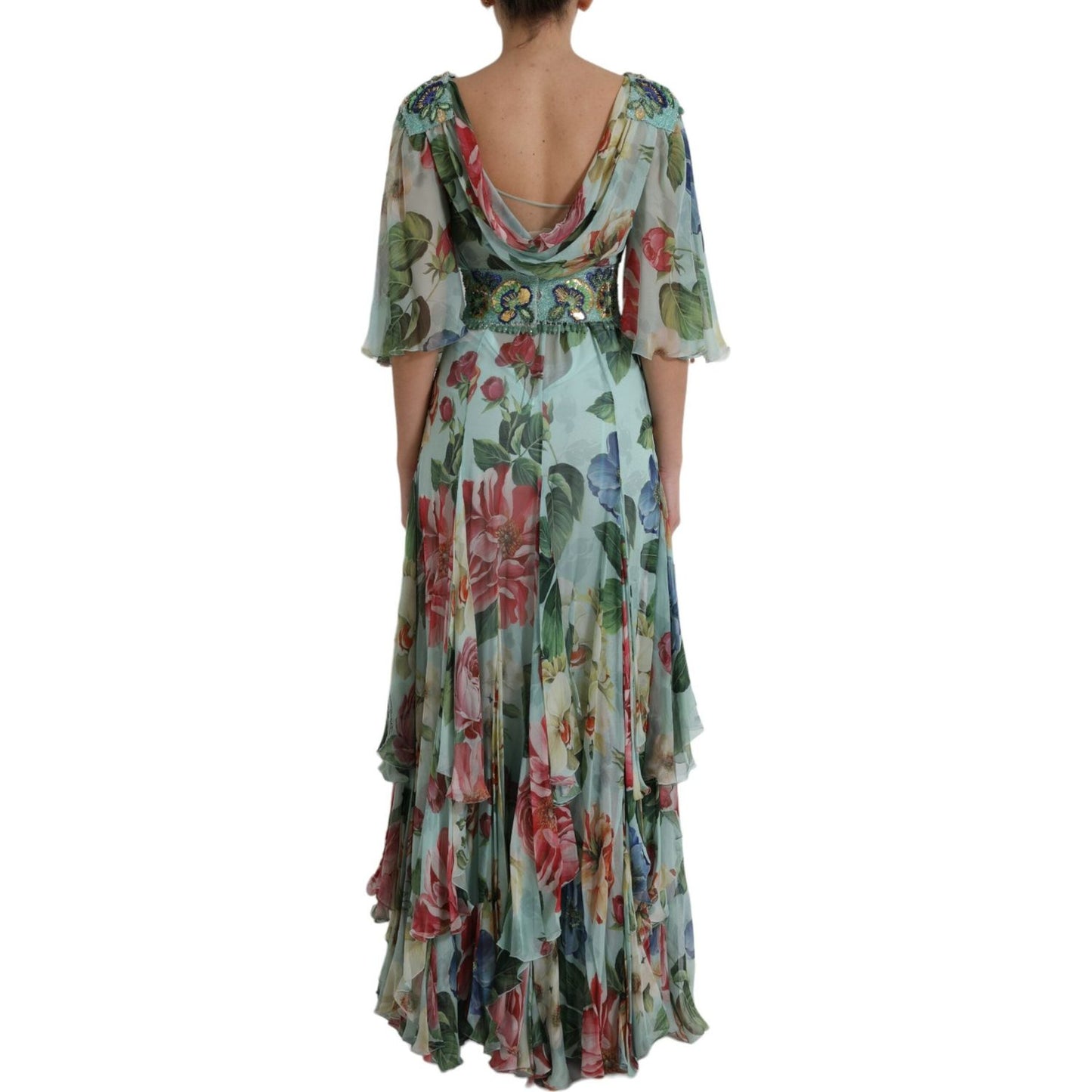 Dolce & Gabbana Elegant Floral Silk Long Dress Dolce & Gabbana