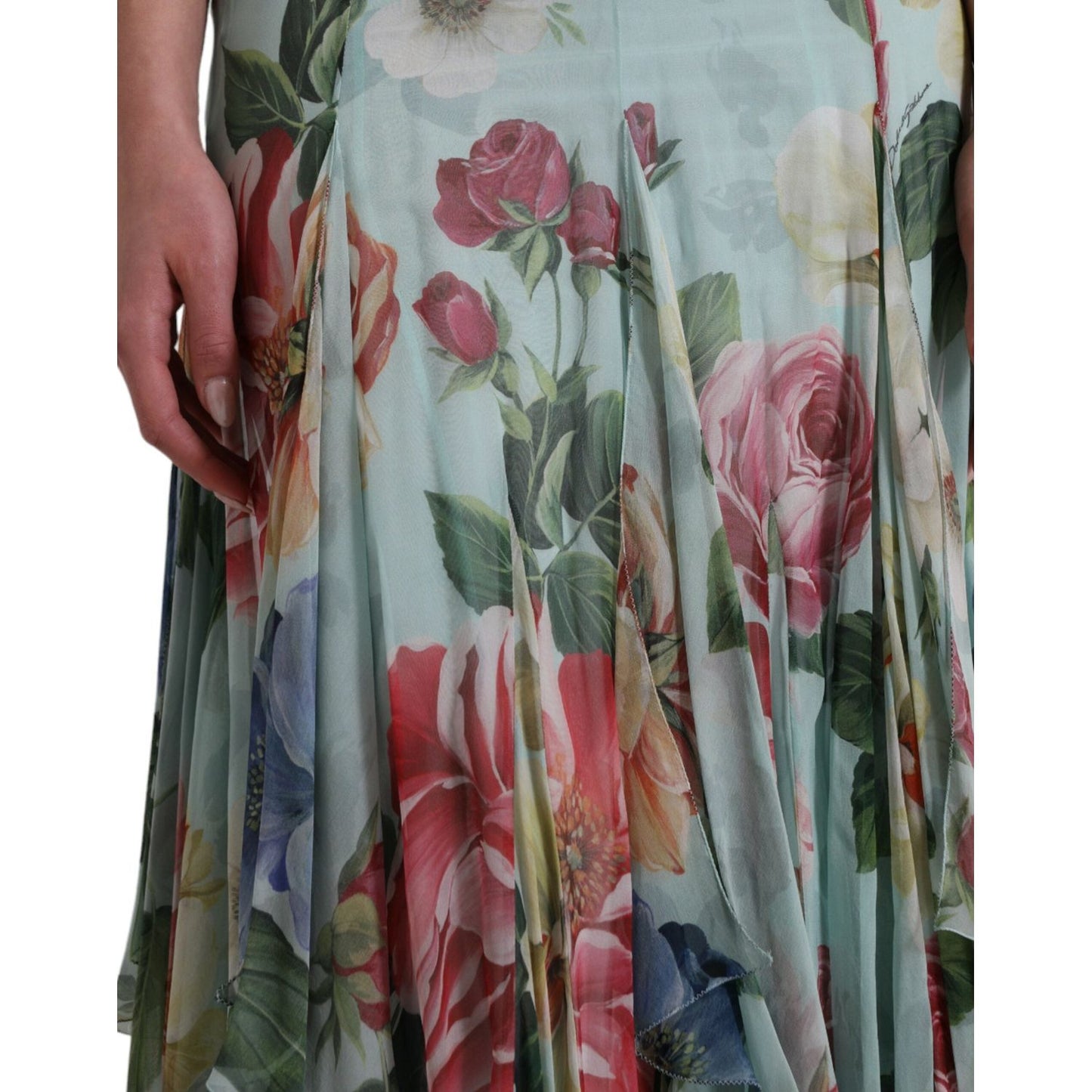 Dolce & Gabbana Elegant Floral Silk Long Dress Dolce & Gabbana