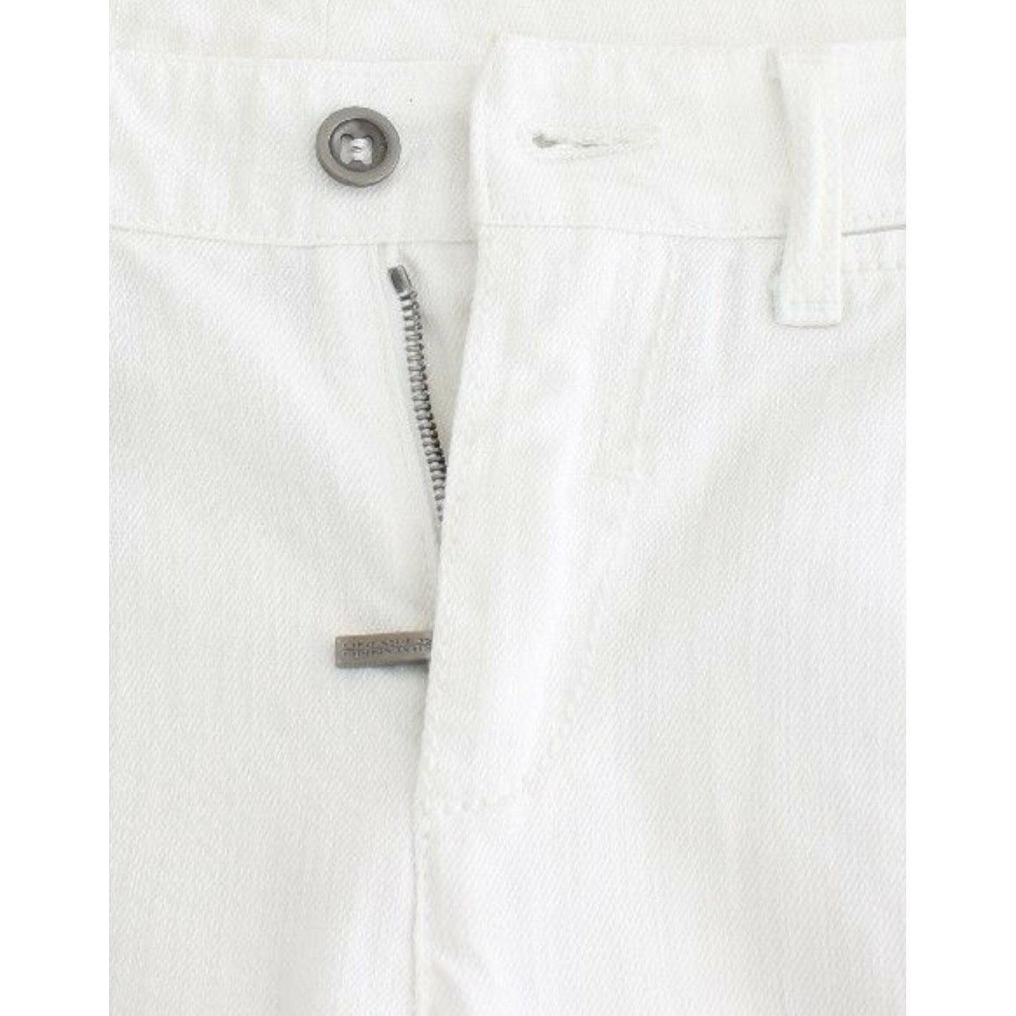 Ermanno Scervino White Cropped Jeans Denim Pants Branded Capri