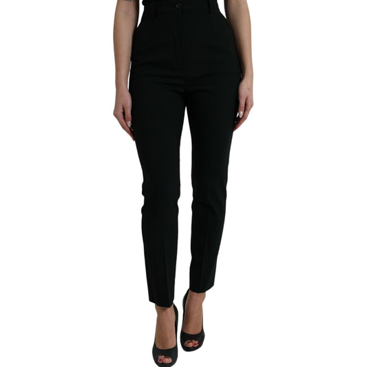 Dolce & Gabbana Elegant High Waist Tapered Wool Pants Dolce & Gabbana