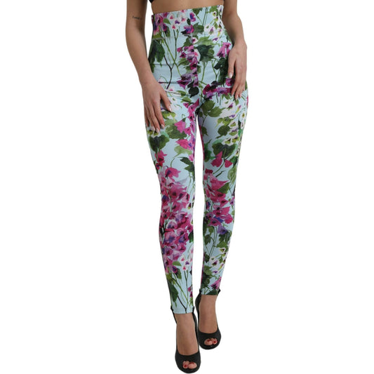 Dolce & Gabbana Elegant Floral High-Rise Leggings Pants Dolce & Gabbana