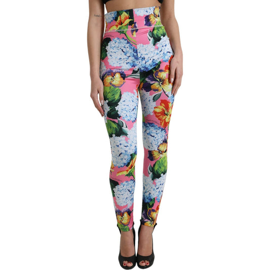 Dolce & Gabbana Multicolor Floral High Waist Leggings Pants