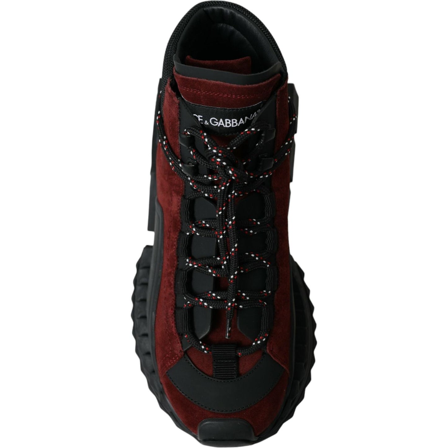 Dolce & Gabbana Burgundy Leather High Top Sneakers Dolce & Gabbana