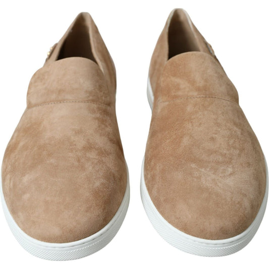 Dolce & Gabbana Elegant Beige Leather Loafers Dolce & Gabbana