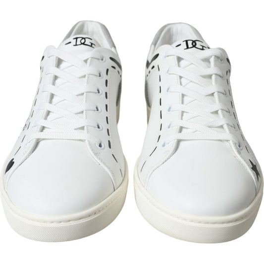 Dolce & Gabbana Elegant White Calfskin Leather Sneakers Dolce & Gabbana