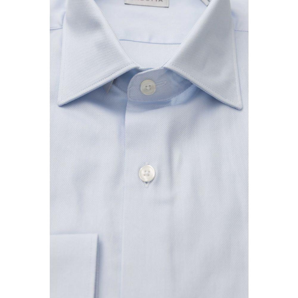 Bagutta Light Blue Cotton Mens Shirt Bagutta