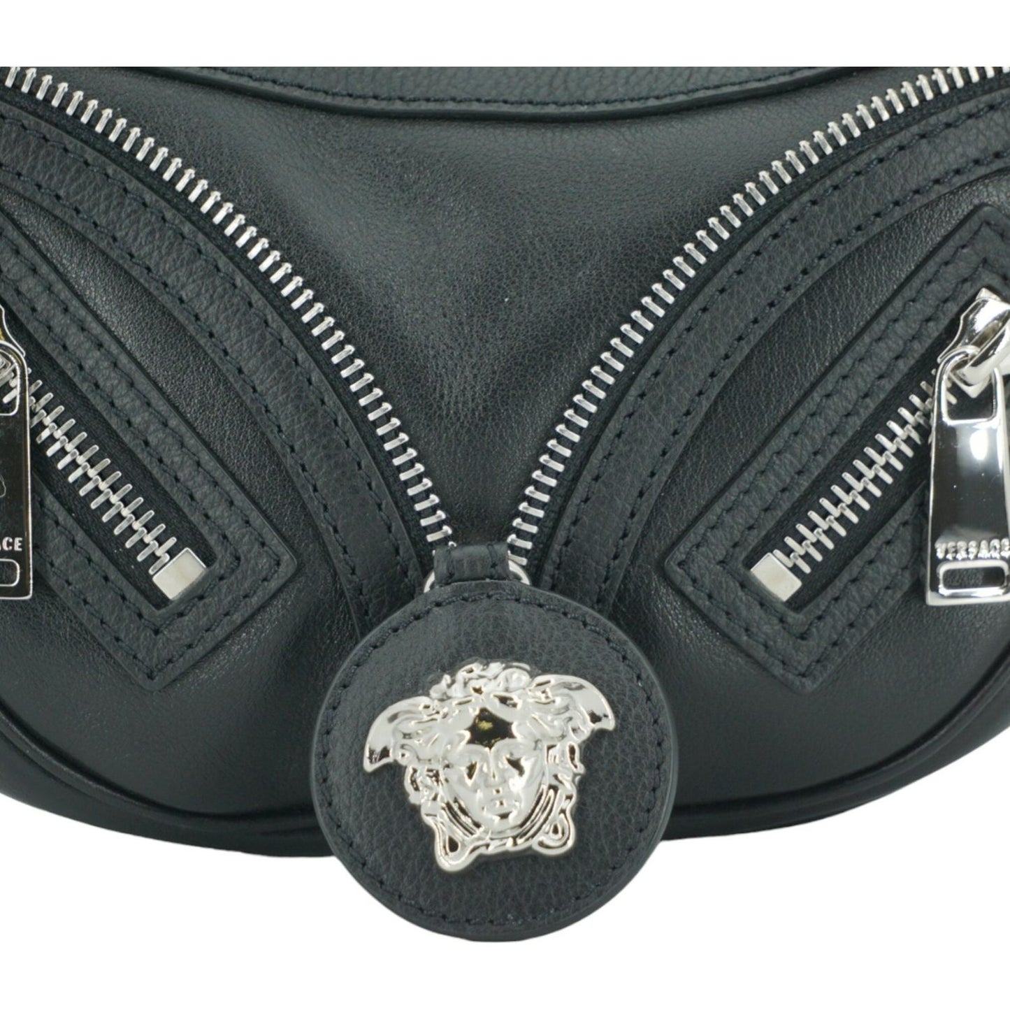 Versace Elegant Black Mini Hobo Shoulder Bag Versace