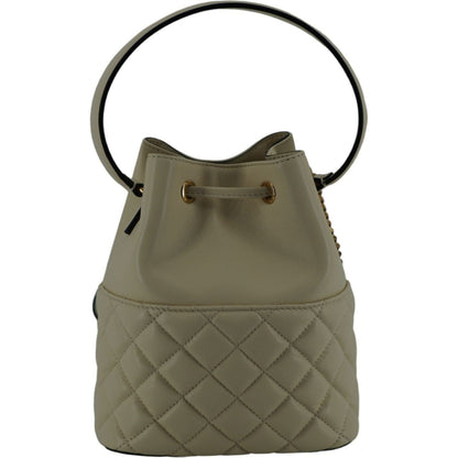 Versace White Lamb Leather Small Bucket Shoulder Bag Versace