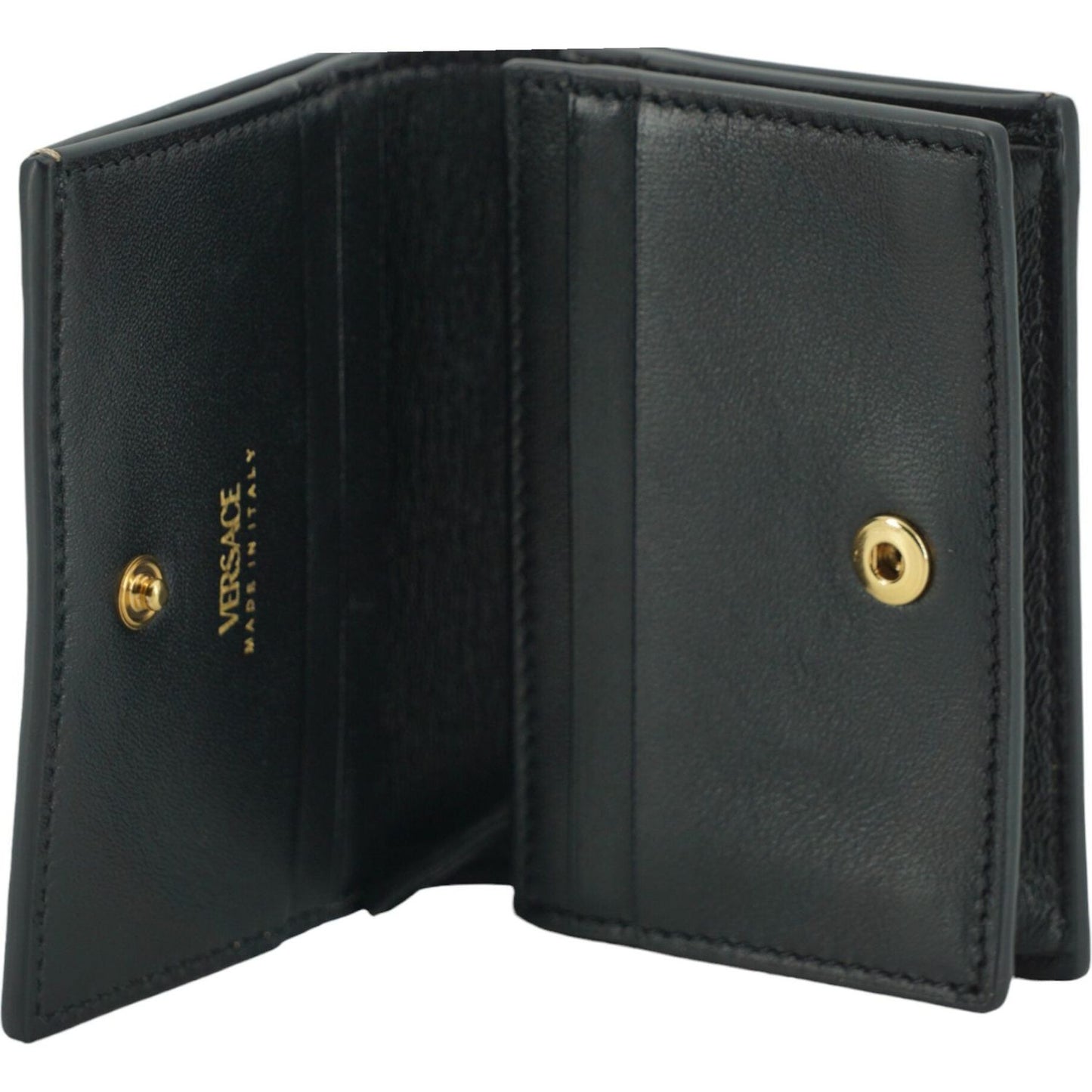 Versace Elegant Compact Leather Wallet in Brown Versace