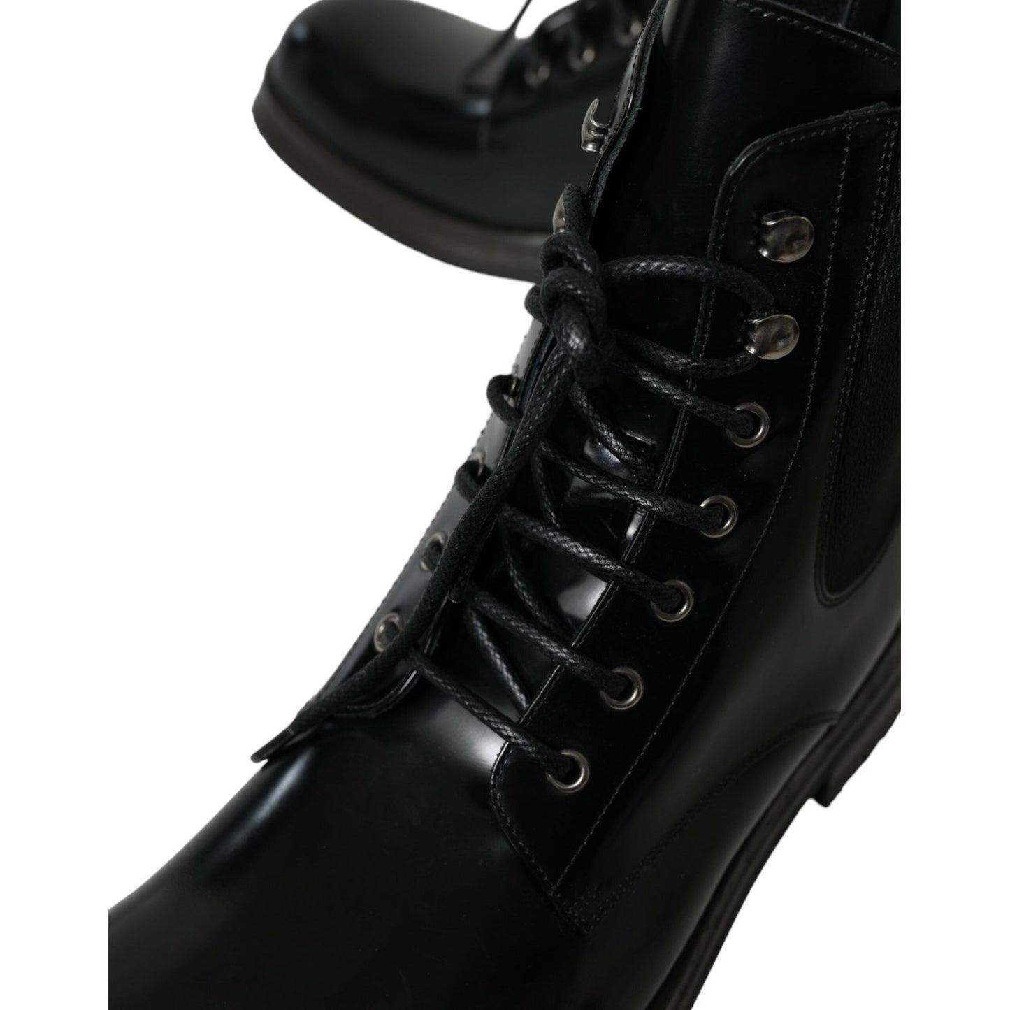 Dolce & Gabbana Elegant Black Leather Mid Calf Men's Boots Dolce & Gabbana