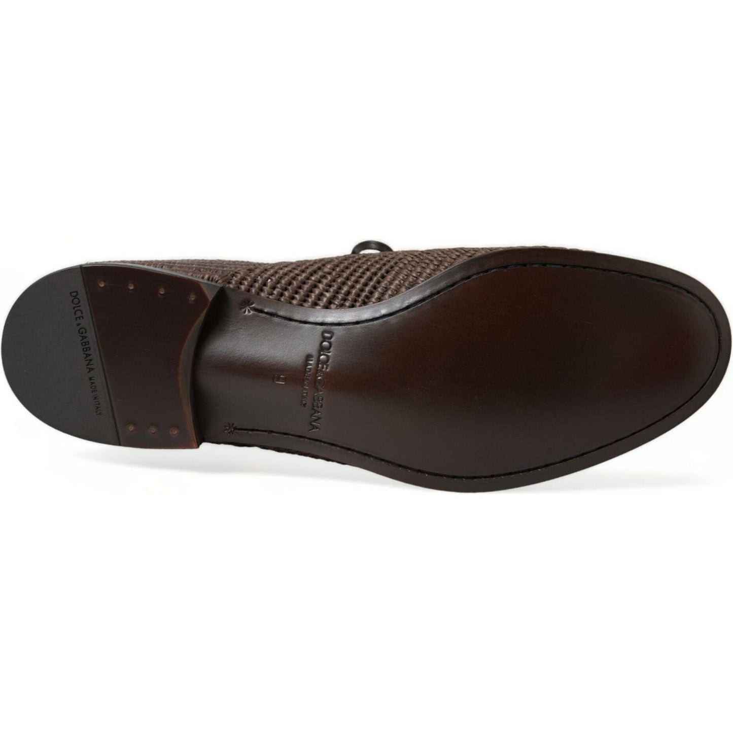 Dolce & Gabbana Elegant Raffia Upper Derby Shoes - Lace Up in Brown Dolce & Gabbana