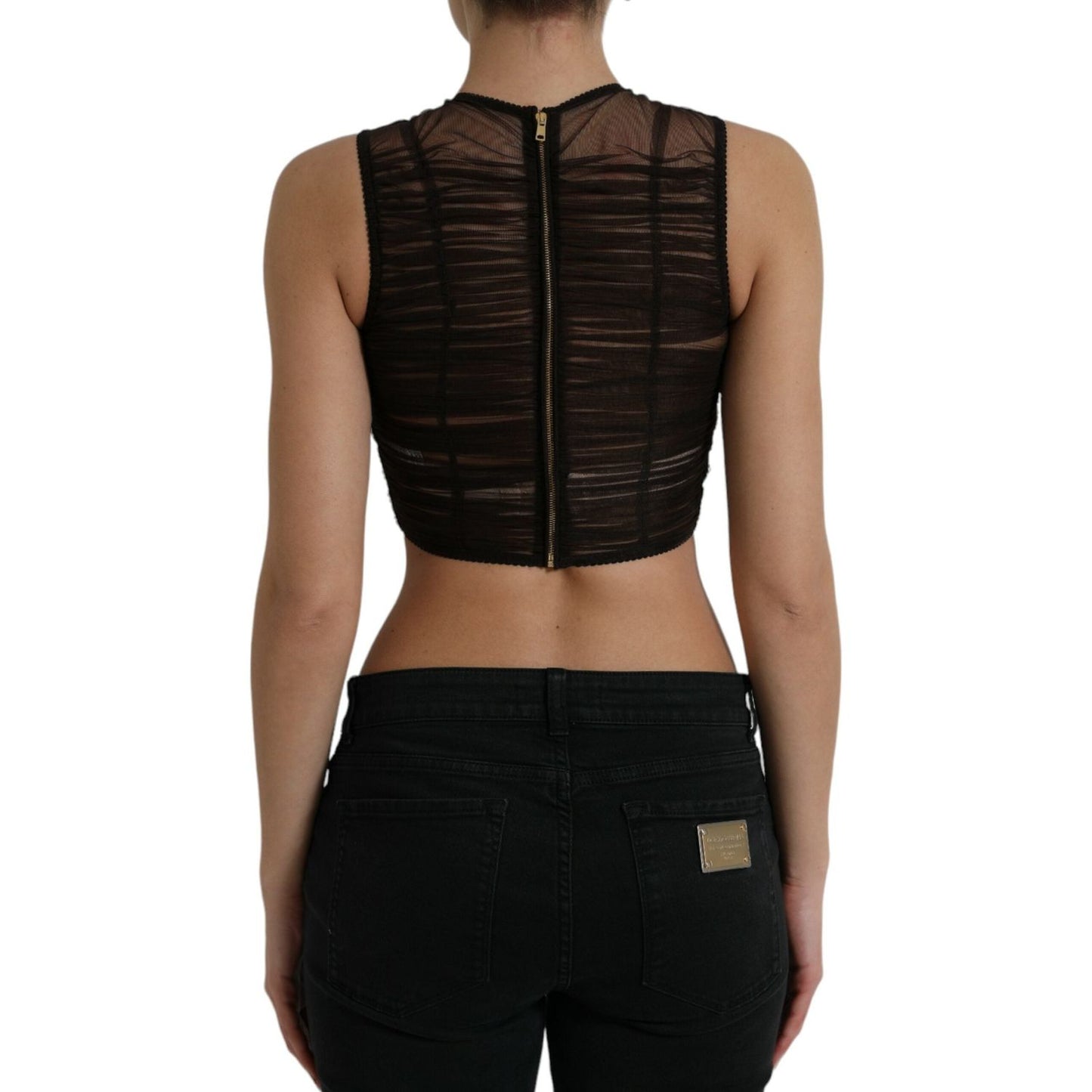 Dolce & Gabbana Embellished Cropped Sleeveless Top Dolce & Gabbana