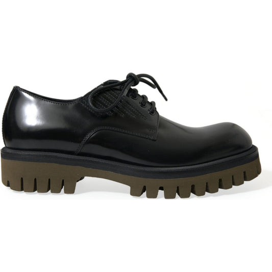 Dolce & Gabbana Elegant Black Leather Derby Dress Shoes Dolce & Gabbana