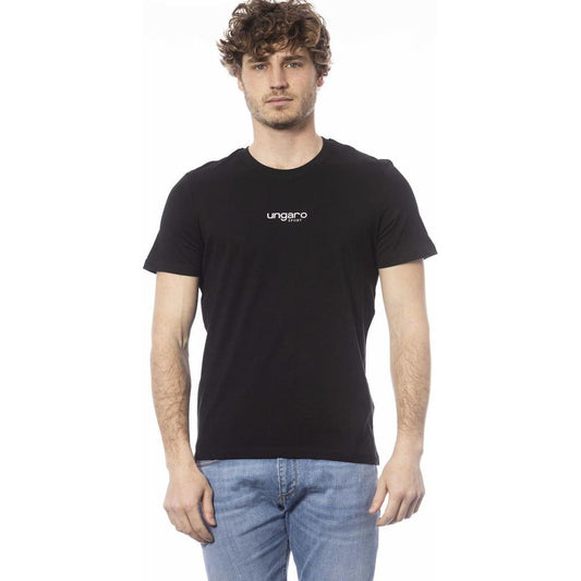 Ungaro Sport Black Cotton Men T-Shirt Ungaro Sport