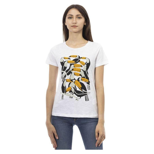 Trussardi Action White Cotton Women Top Trussardi Action