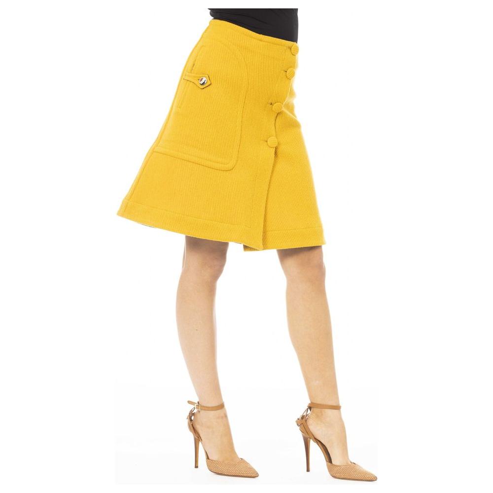 Jacob Cohen Yellow Wool Women Skirt Jacob Cohen