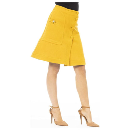 Jacob Cohen Yellow Wool Women Skirt Jacob Cohen