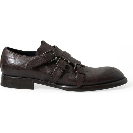 Dolce & Gabbana Brown Leather Strap Formal Dress Shoes