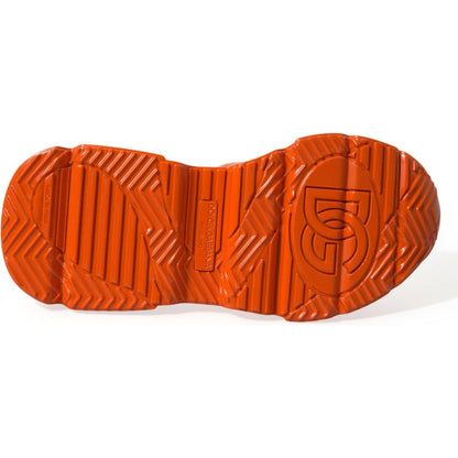 Dolce & Gabbana Orange Multi Panel Chunky High Top Sneakers Shoes
