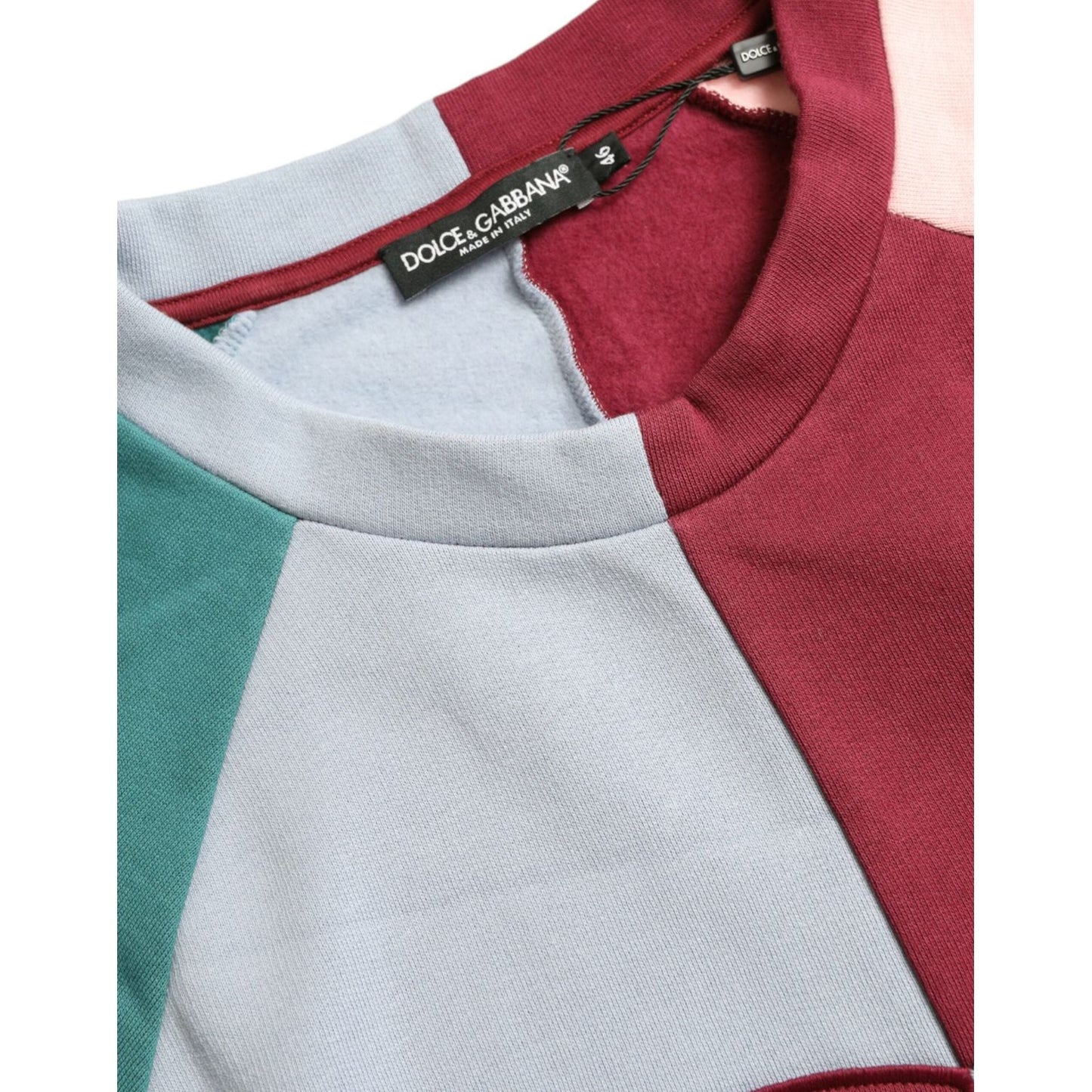 Dolce & Gabbana Multicolor Cotton Crew Neck Sweater Dolce & Gabbana