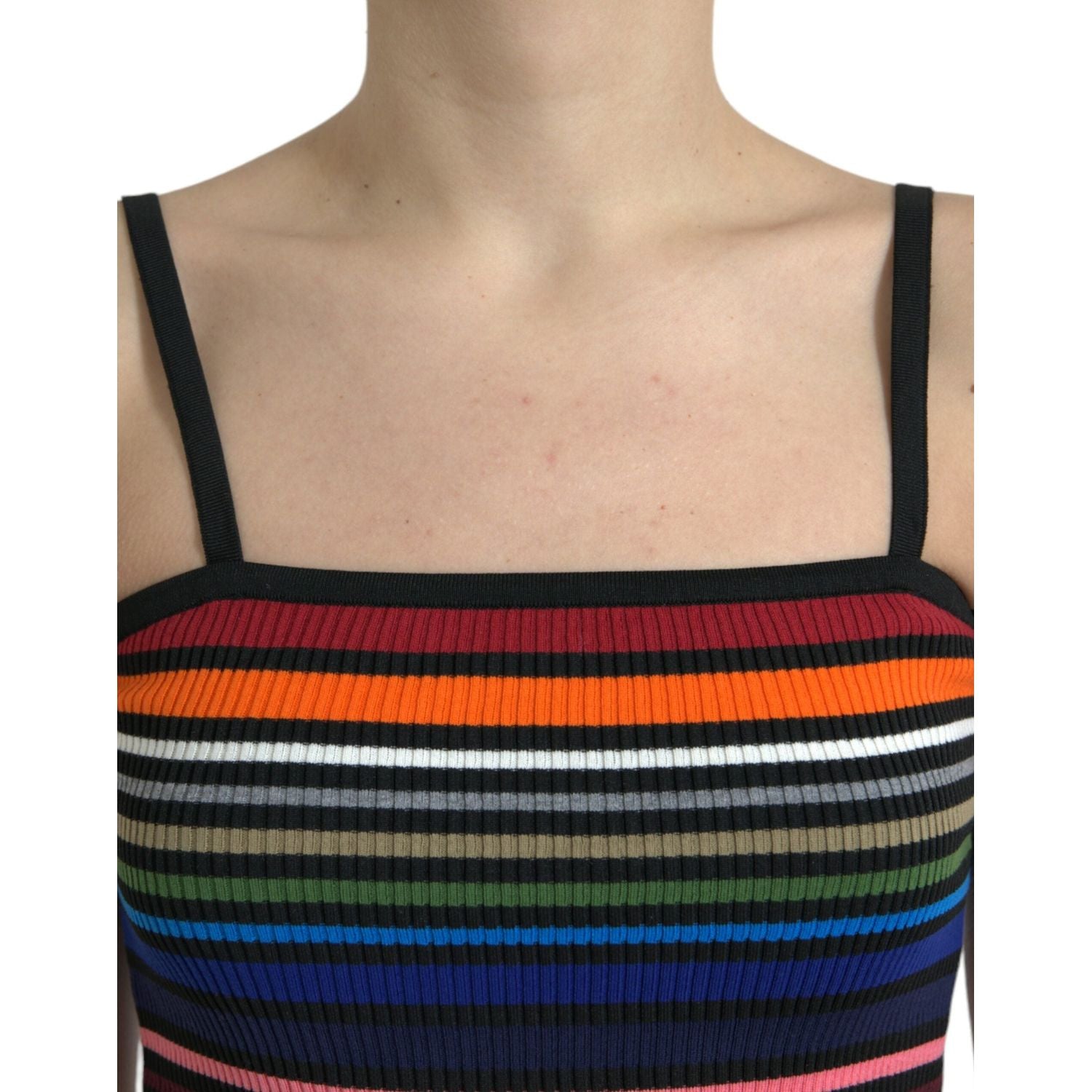 Dolce & Gabbana Multicolor Stripes Spaghetti Strap Tank Top