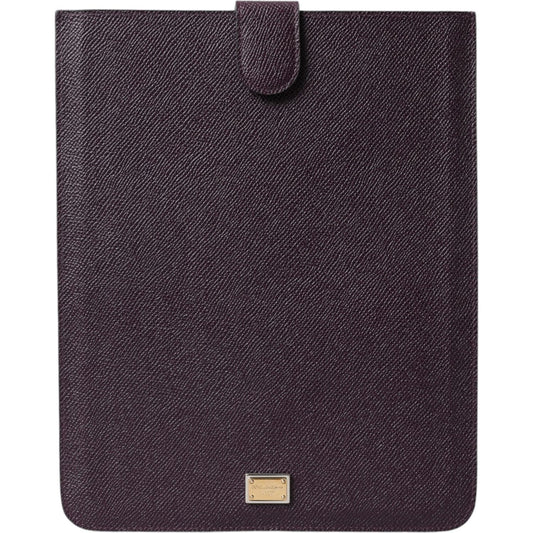 Dolce & Gabbana Dark Brown Leather Logo Plaque Cover Sleeve Tablet Case 1728,67345645728,Accessories,Bags,Brown,Dolce & Gabbana,Leather Accessories - Women - Bags,Material: 100% Leather,metal hardware,New with tags,Other Accessories - Accessories,Women,Wo