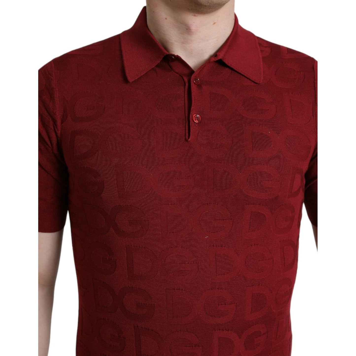 Dolce & Gabbana Elegant Silk Maroon Polo T-Shirt Dolce & Gabbana