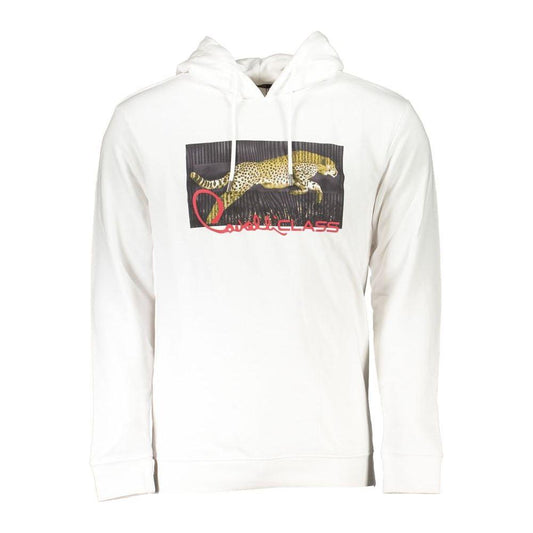 Cavalli Class White Cotton Men Sweater Cavalli Class