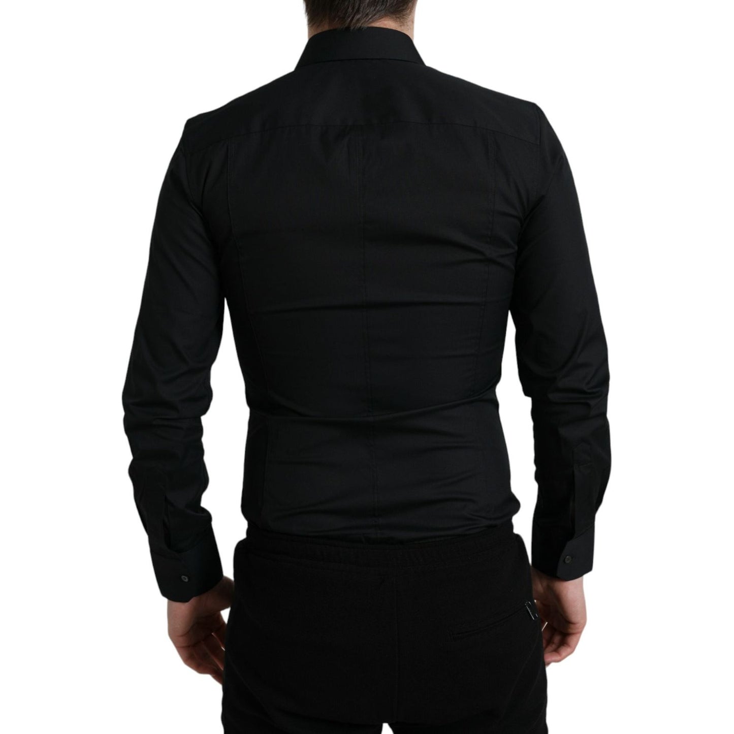 Dolce & Gabbana Elegant Black Slim Fit Italian Dress Shirt Dolce & Gabbana