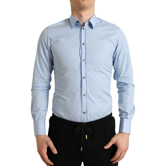 Dolce & Gabbana Elegant Slim Fit Sky Blue Dress Shirt Dolce & Gabbana