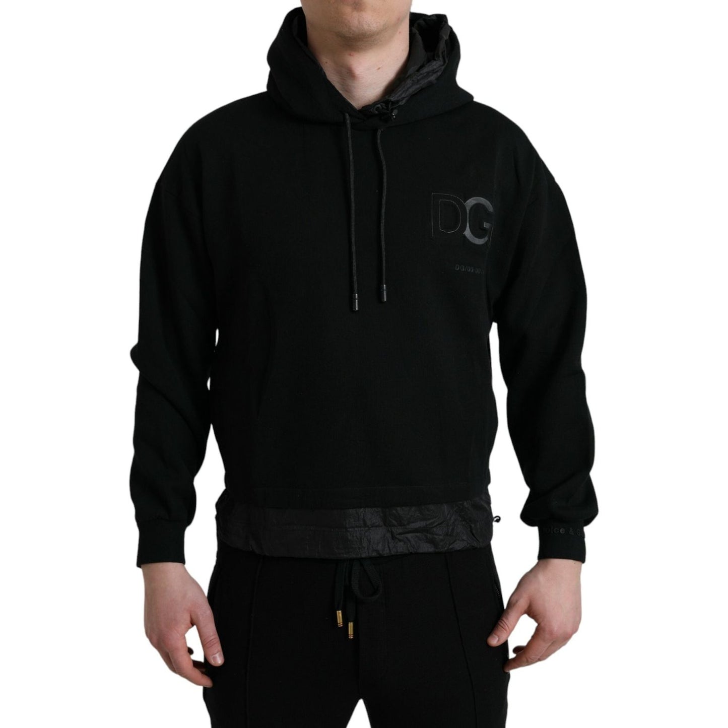 Dolce & Gabbana Elegant Black Hooded Pullover Sweater Dolce & Gabbana