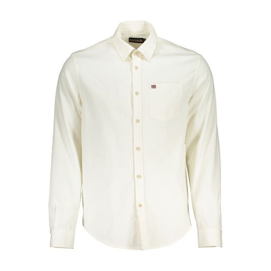 Napapijri White Cotton Men Shirt