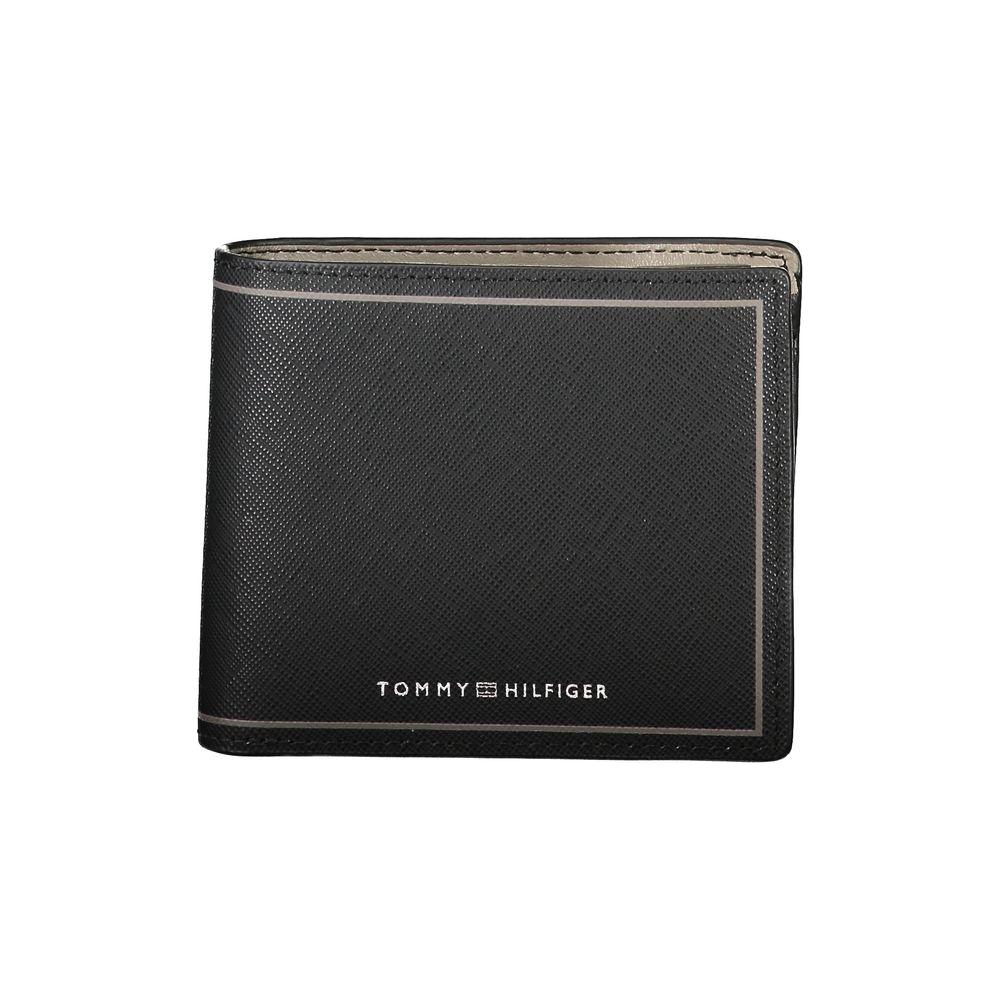 Tommy Hilfiger Elegant Black Leather Bifold Wallet Tommy Hilfiger