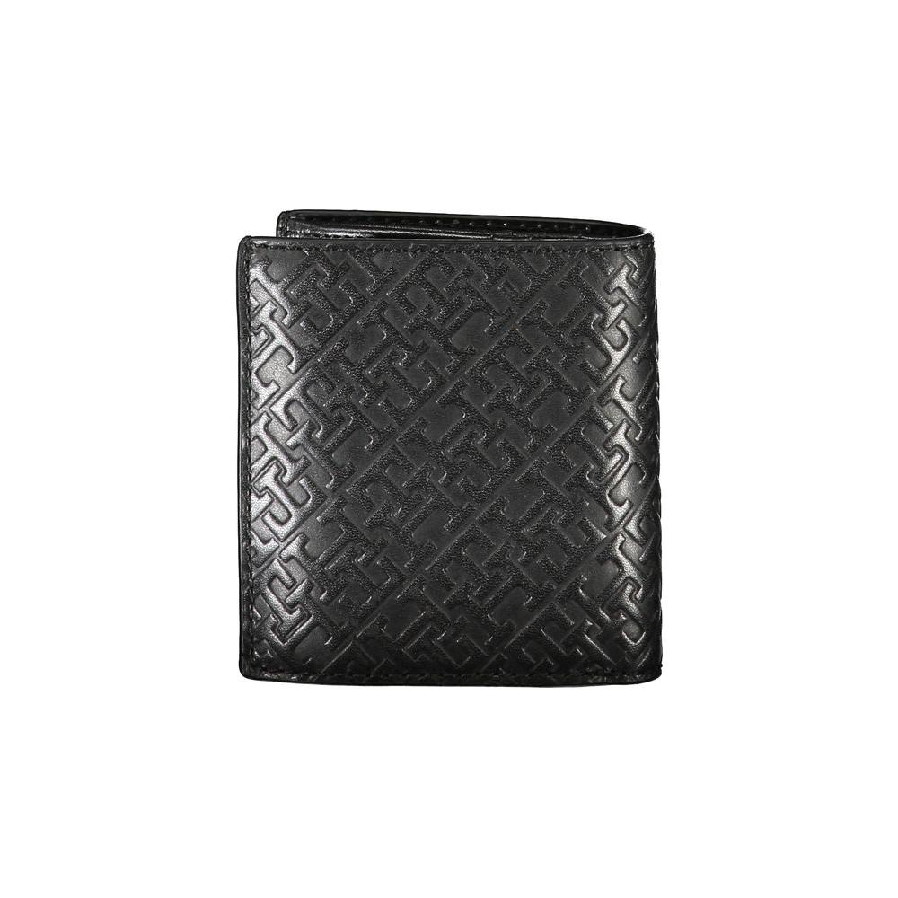 Tommy Hilfiger Sleek Black Leather Dual-Compartment Wallet Tommy Hilfiger